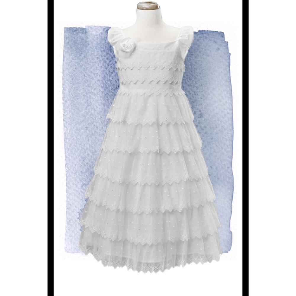 Girl's Baptism Communion White Dress